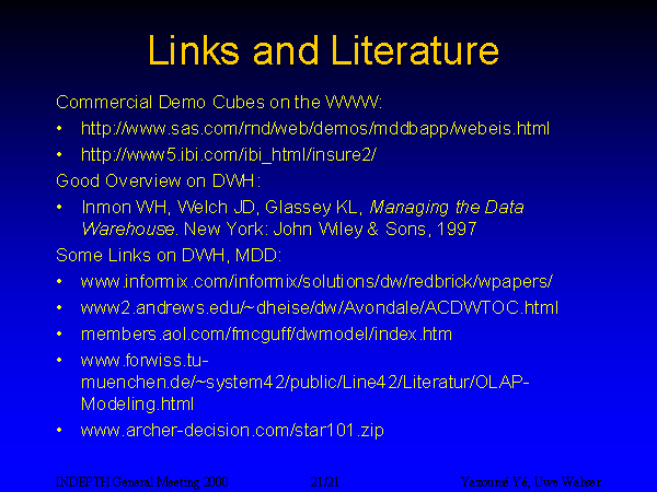 Slide 21: Links and Literature